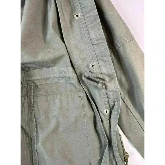Love Tree Womens L Olive Green Military Utility Jacket Chore Pocket Zip Button - Picture 6 of 14